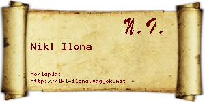 Nikl Ilona névjegykártya